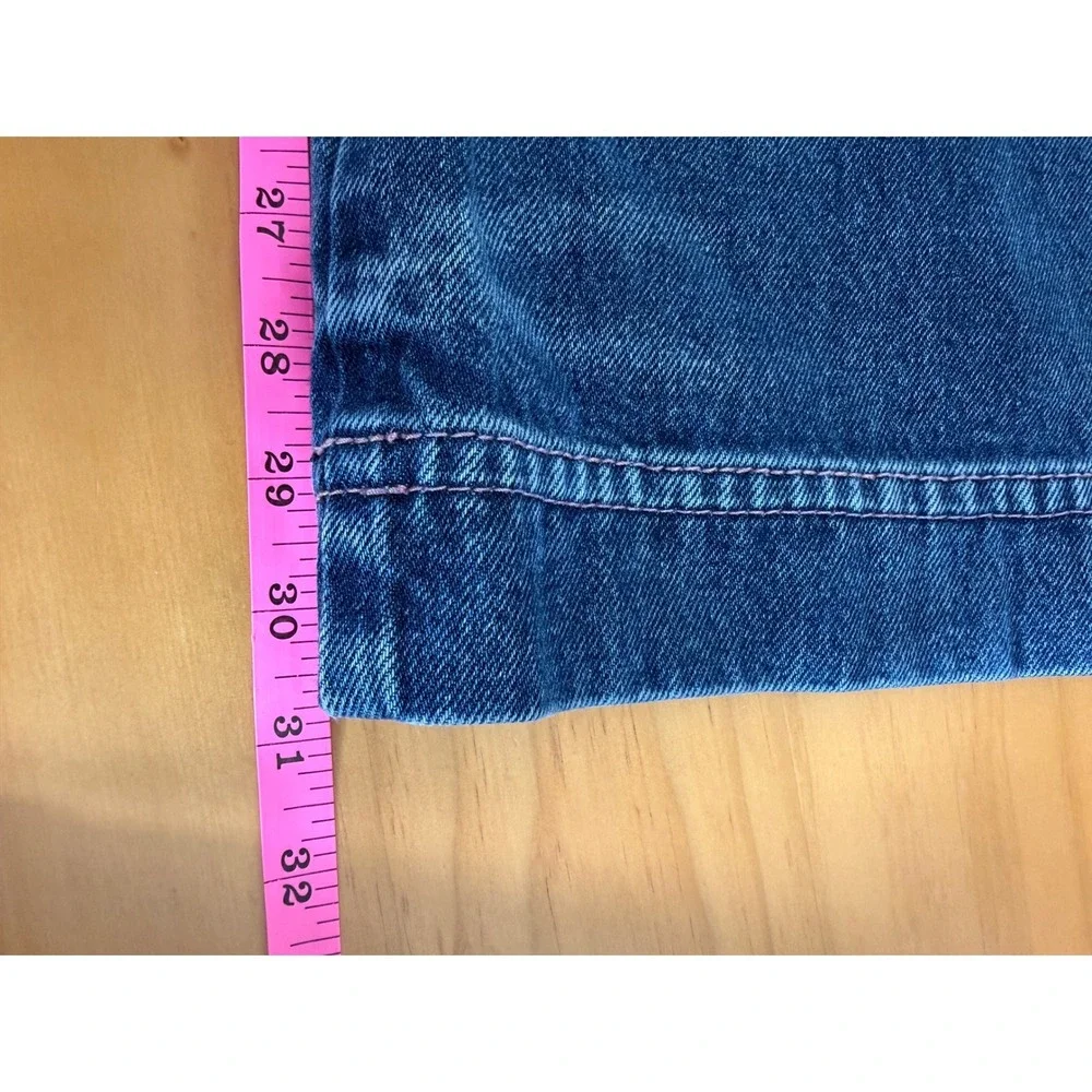 ALAB Wide Leg Jeans Womens 14 Blue Y2K Baggy Embroidered Star Skater Streetwear